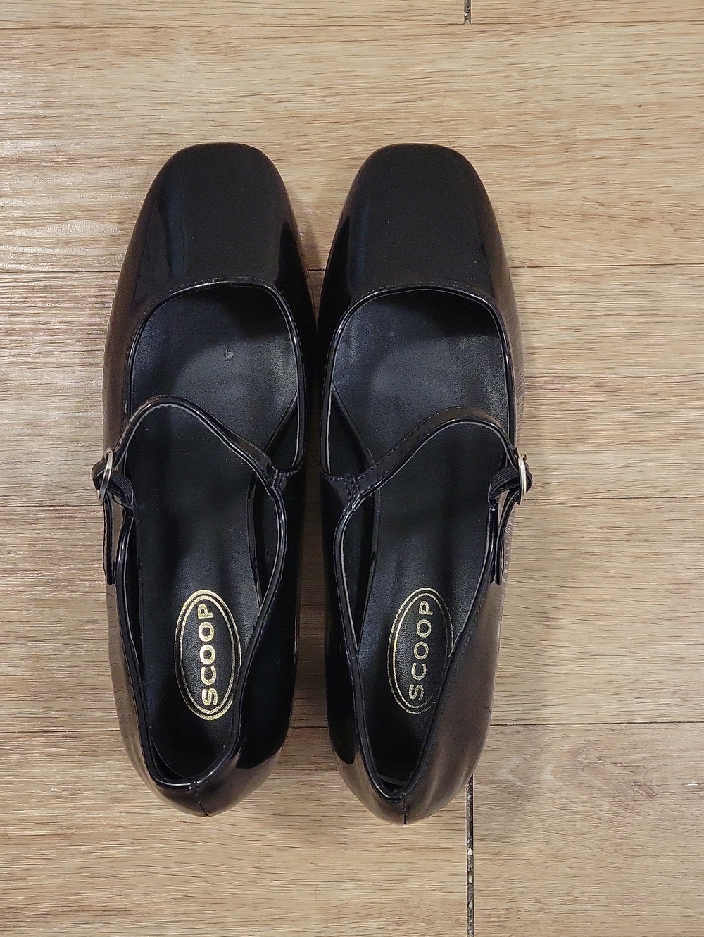 Scoop Black Patent Mary Jane Block Heel 10M